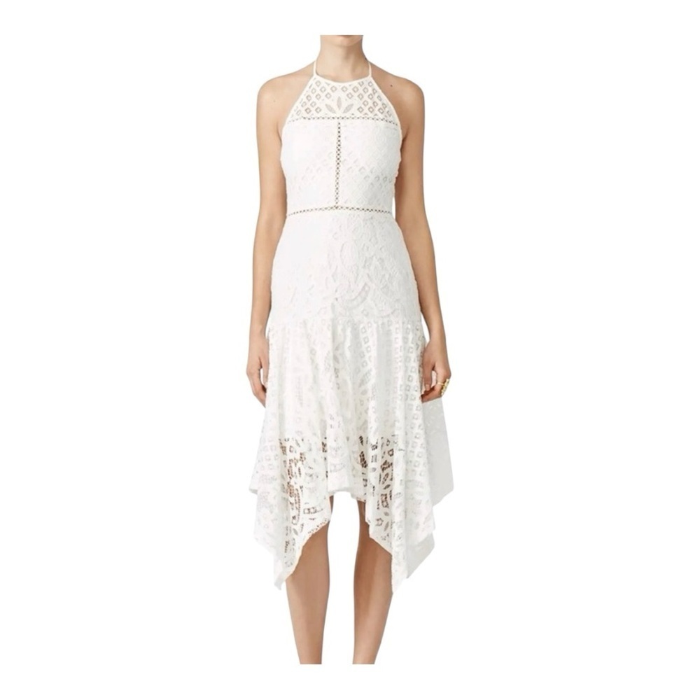 Parker White Asymmetrical Halter Sundress